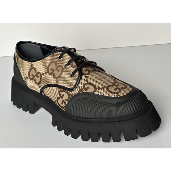 Gucci Men’s GG Logo Light-weight Shoes Black/Camel 12.5 US (12 Gucci) 699552 NIB - Picture 1 of 14